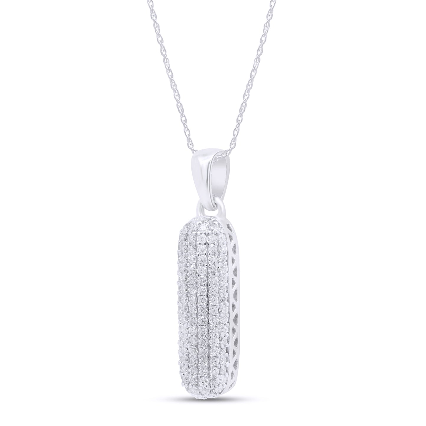 3/5 Carat Lab Created Moissanite Diamond Initial "I" Pendant Necklace In 925 Sterling Silver (0.60 Cttw)