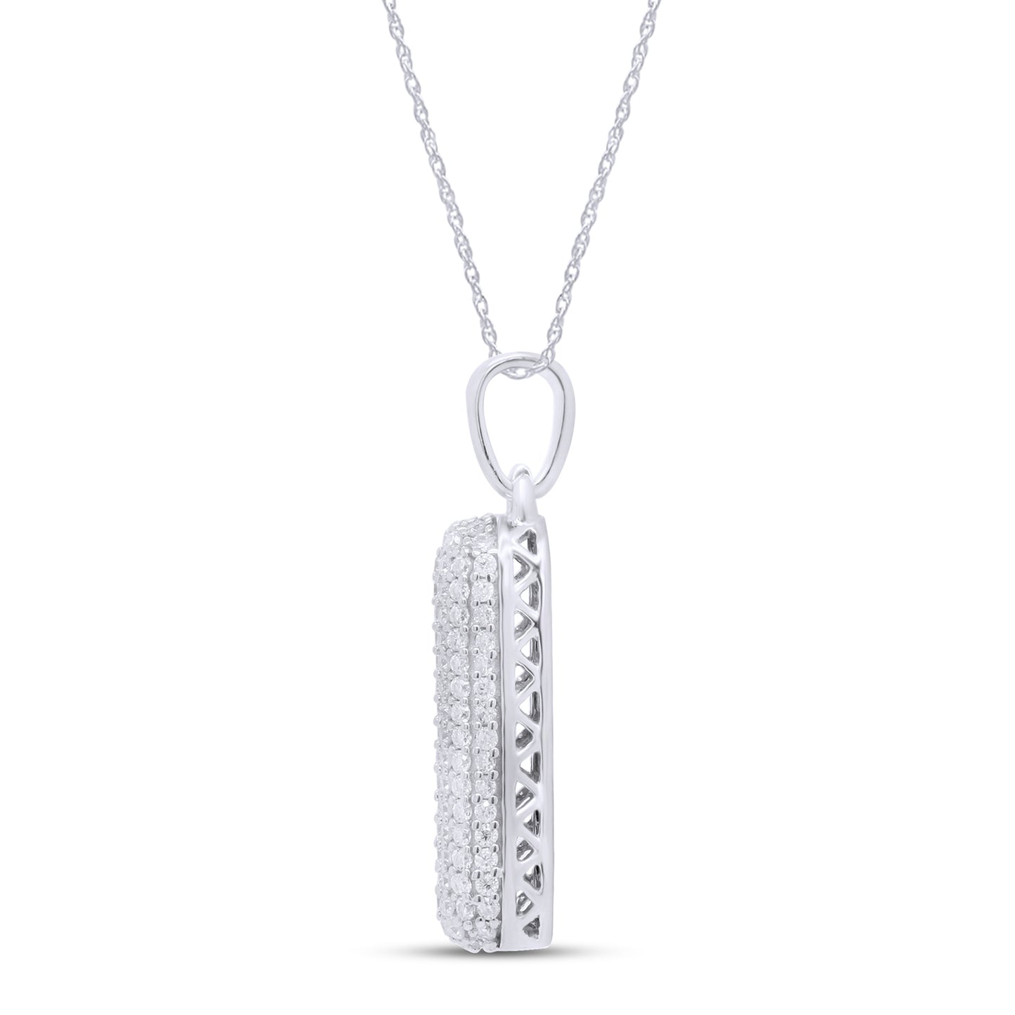 Load image into Gallery viewer, 3/5 Carat Lab Created Moissanite Diamond Initial &amp;quot;I&amp;quot; Pendant Necklace In 925 Sterling Silver (0.60 Cttw)
