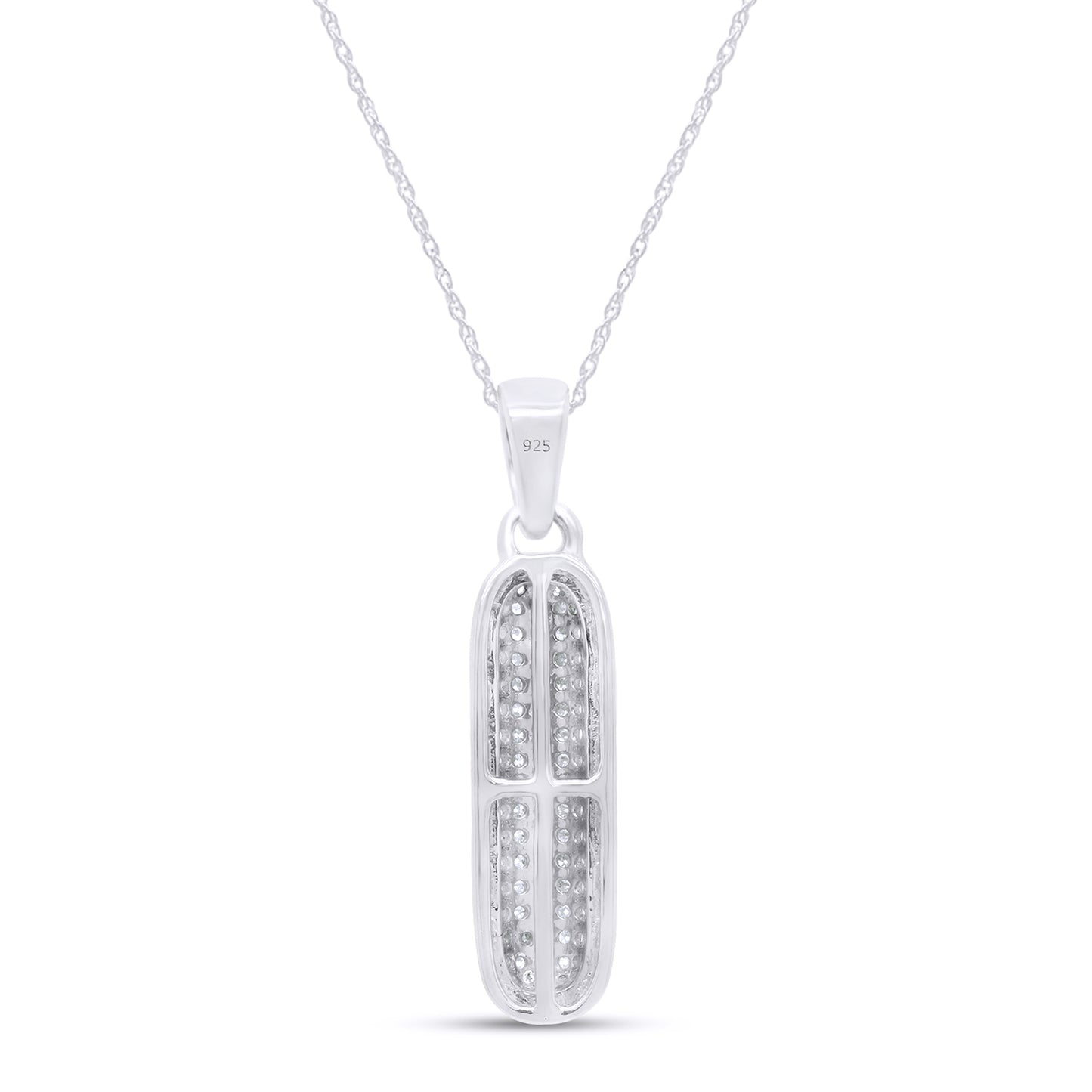 Load image into Gallery viewer, 3/5 Carat Lab Created Moissanite Diamond Initial &amp;quot;I&amp;quot; Pendant Necklace In 925 Sterling Silver (0.60 Cttw)
