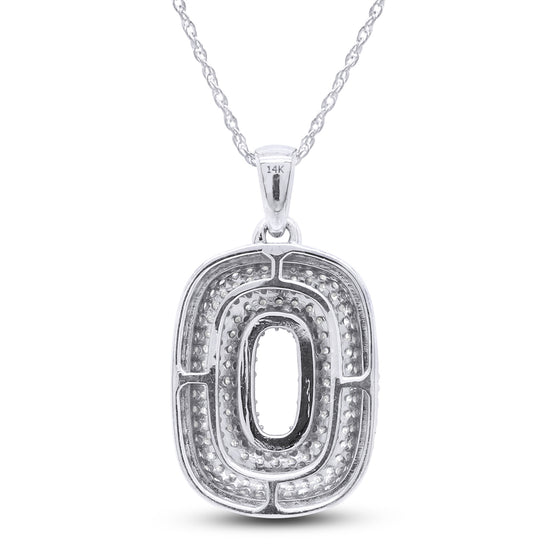 Load image into Gallery viewer, 1 1/10 Carat Lab Created Moissanite Diamond Initial &amp;quot;O&amp;quot; Pendant Necklace in 10K or 14K Solid Gold For Women (1.10 Cttw)
