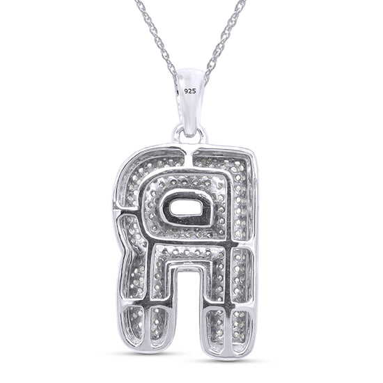 1 1/4 Carat Lab Created Moissanite Diamond Initial "R" Pendant Necklace In 925 Sterling Silver (1.25 Cttw)