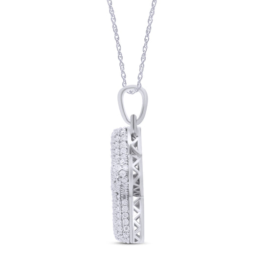 8/9 Carat Round Cut Lab Created Moissanite Diamond Initial "X" Pendant Necklace In 925 Sterling Silver (0.90 Cttw)