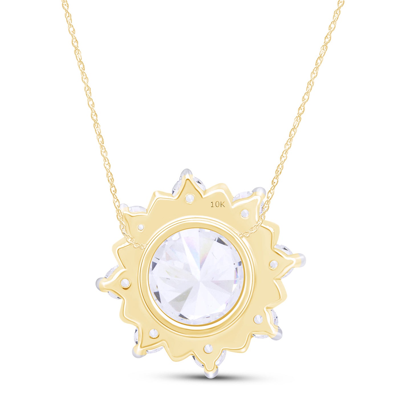 Load image into Gallery viewer, 1 2/5 Carat Lab Created Moissanite Diamond Flower Pendant Necklace in 10K or 14K Solid Gold For Women (1.40 Cttw)
