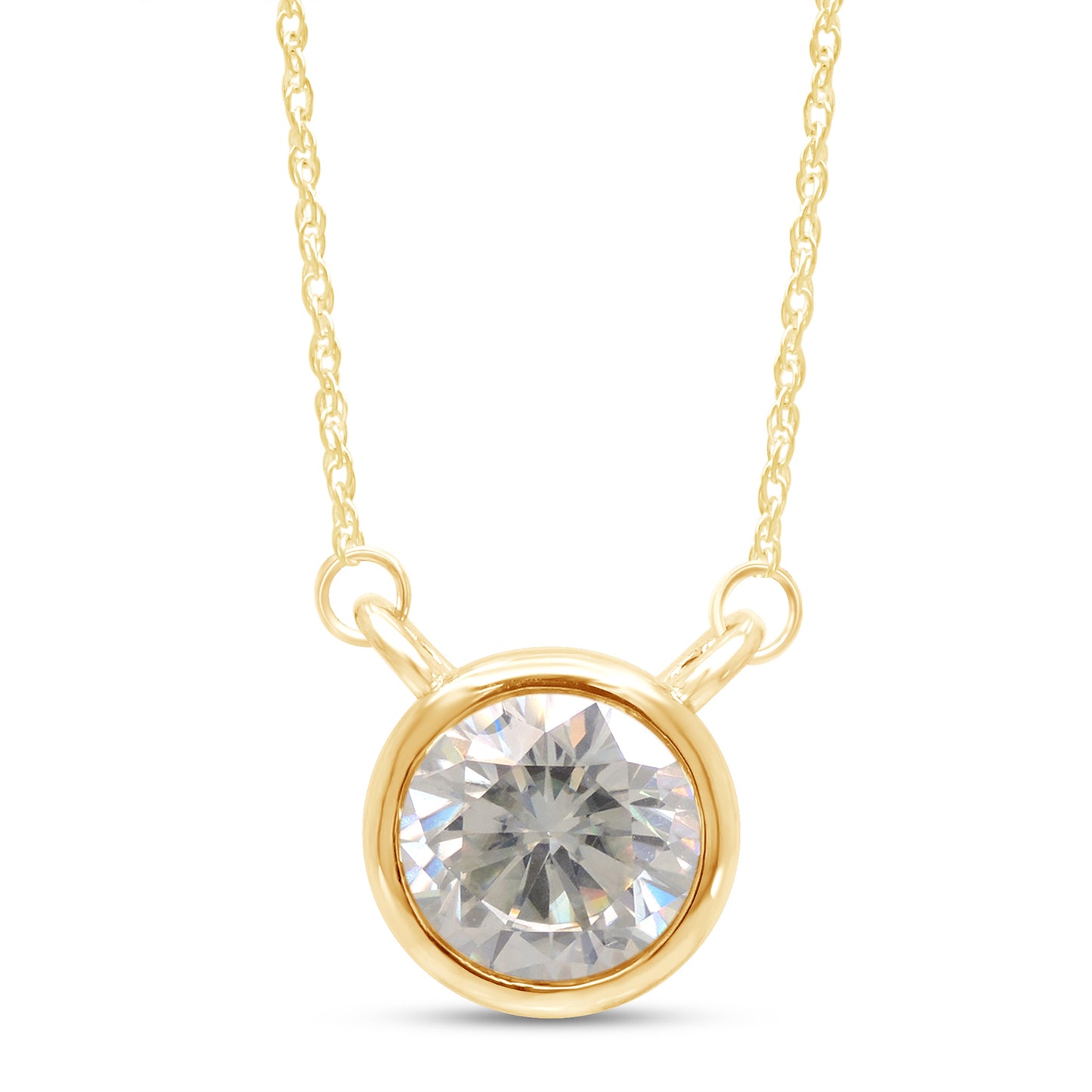 Load image into Gallery viewer, 6.5MM Lab Created Moissanite Diamond Solitaire Pendant Necklace in 10K or 14K Solid Gold For Women (1 Cttw)

