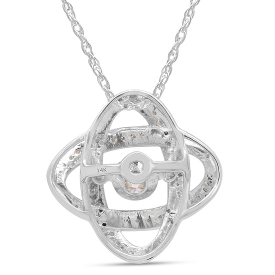 1/2 Carat Lab Created Moissanite Diamond Infinity Love Knot Pendant Necklace in 10K or 14K Solid Gold For Women (0.50 Cttw)