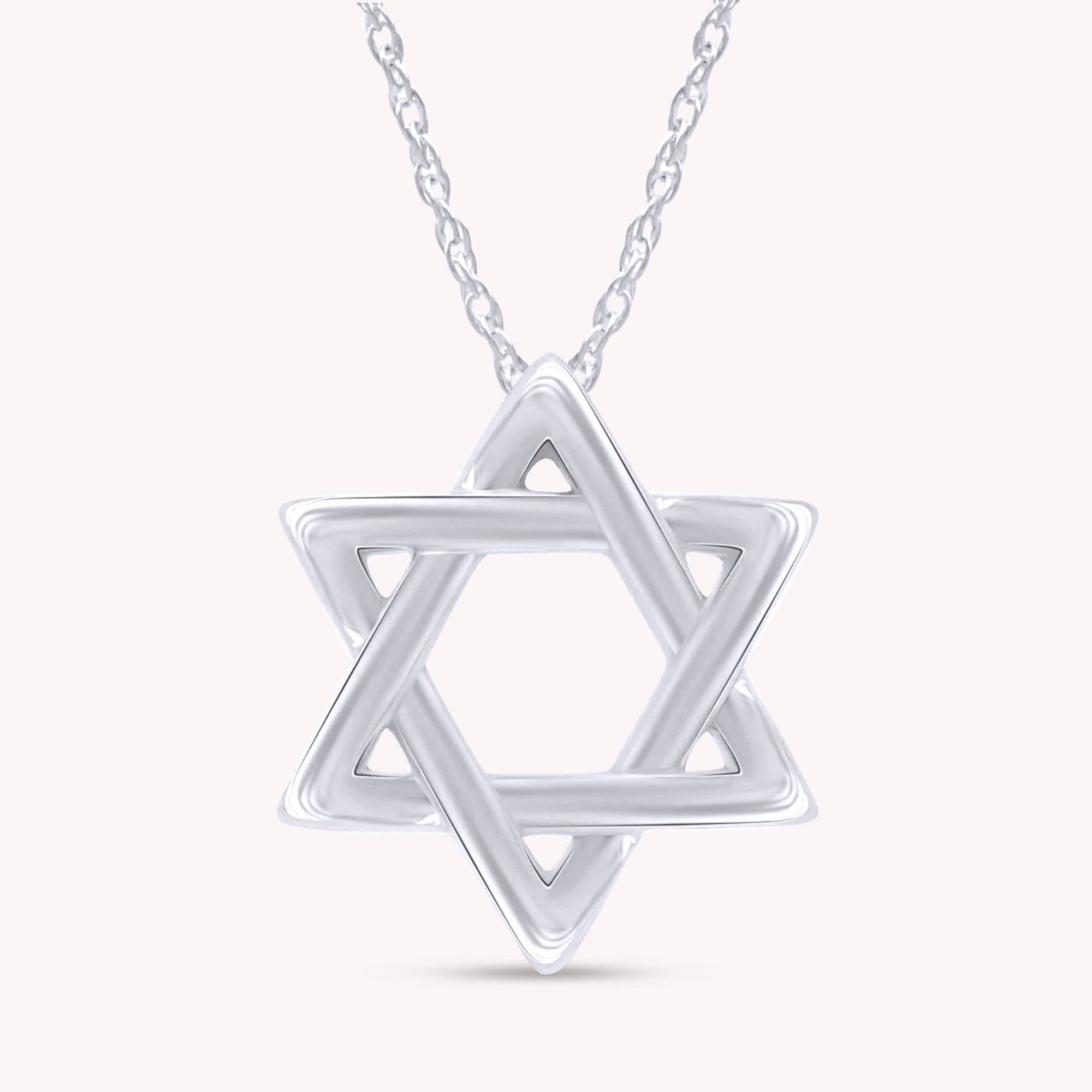 Star David Fashion Pendant Necklace in 14K Gold Over Sterling Silver