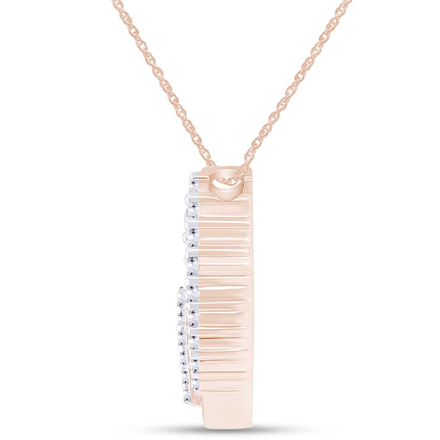 1/5 Carat Round White Natural Diamond Heart In Circle Pendant Necklace In 925 Sterling Silver