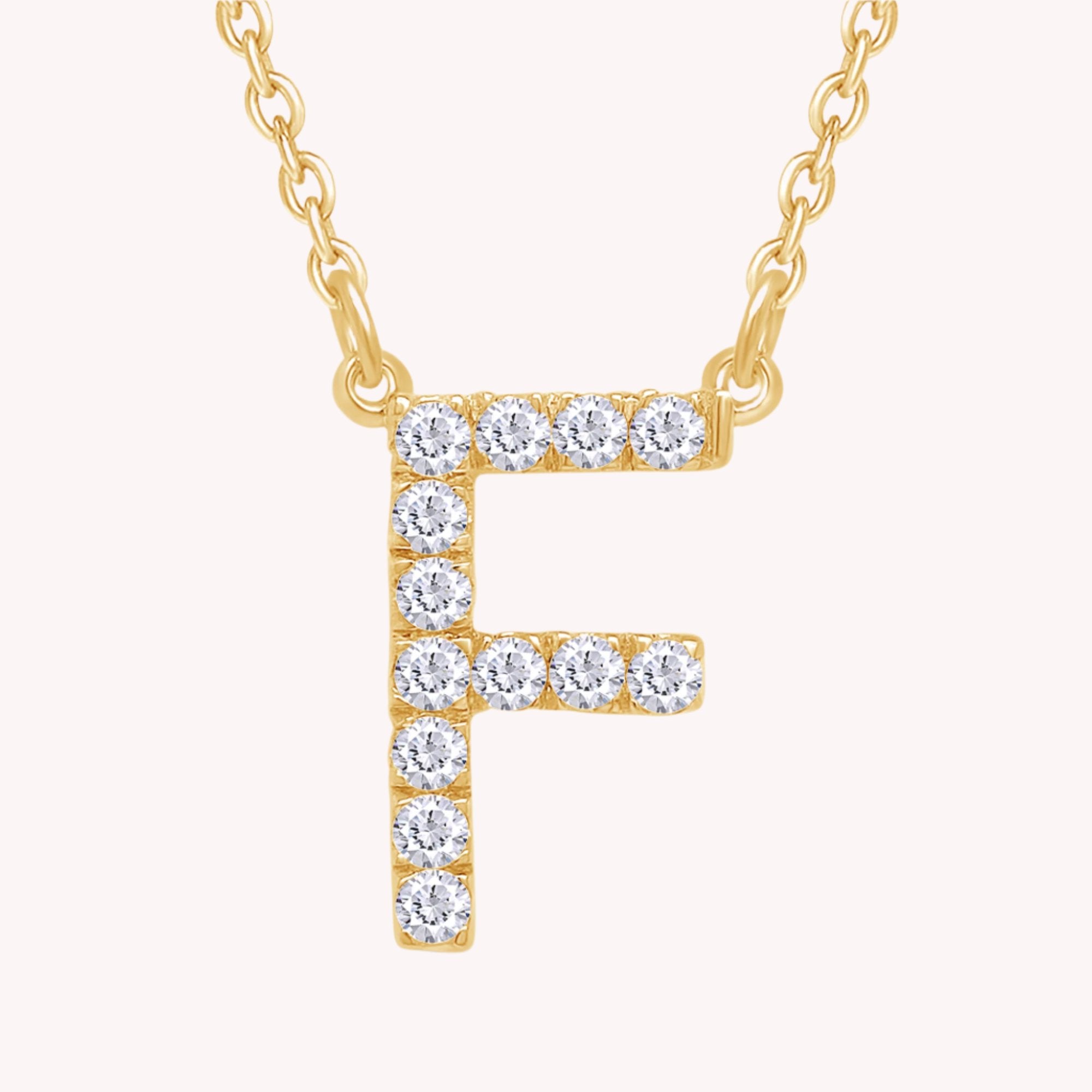 AFFY Moissanite Diamond Alphabet's Letter's Necklaces