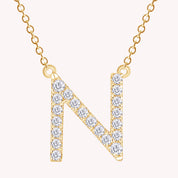 AFFY Moissanite Diamond Alphabet's Letter's Necklaces