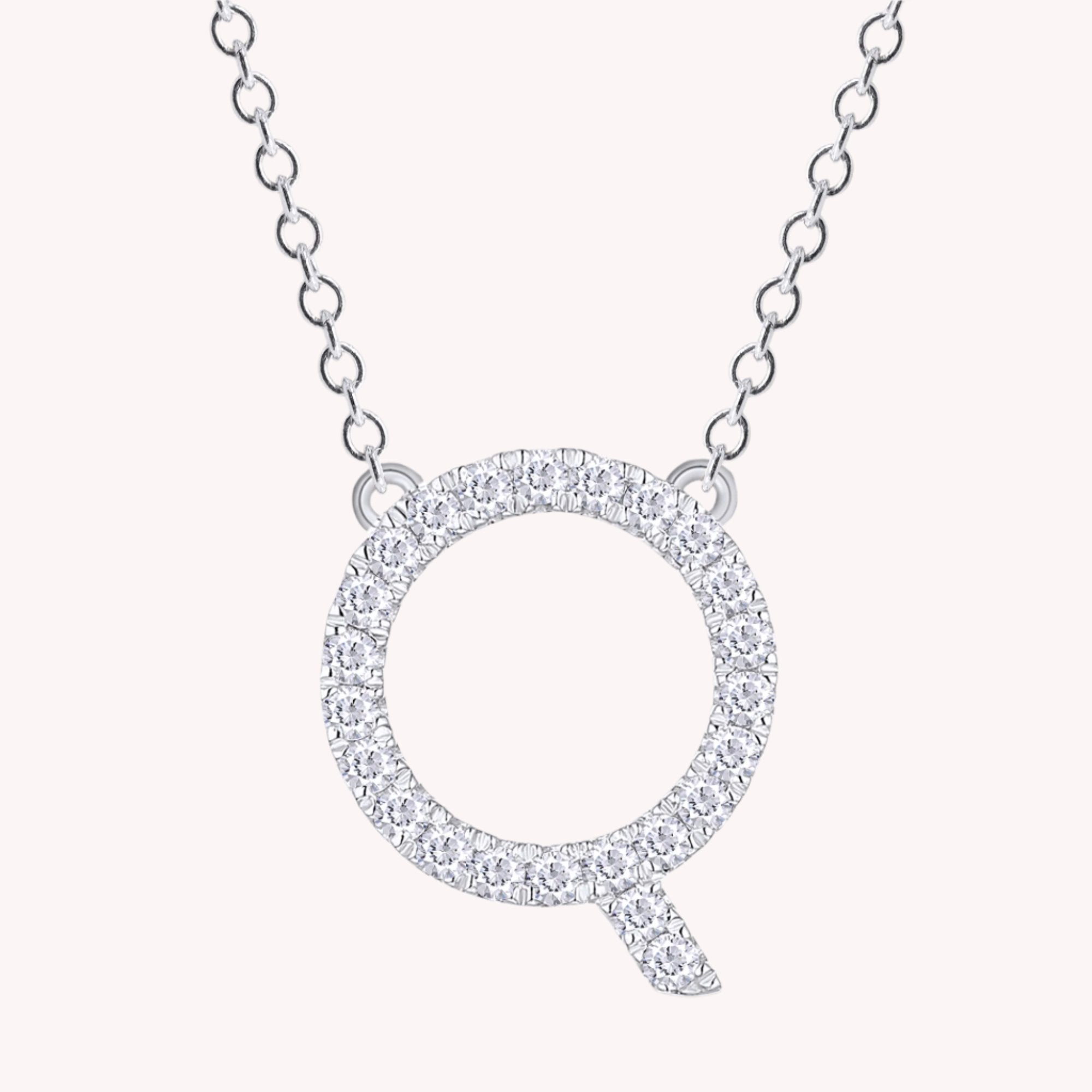 AFFY Moissanite Diamond Alphabet's Letter's Necklaces