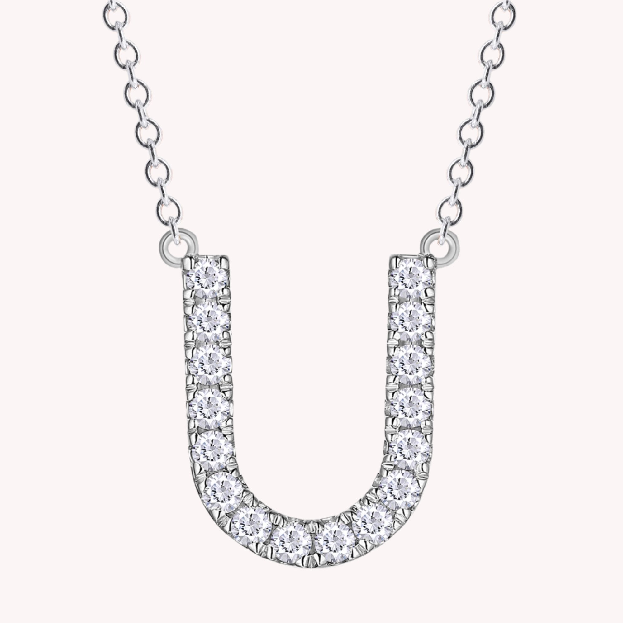 AFFY Moissanite Diamond Alphabet's Letter's Necklaces