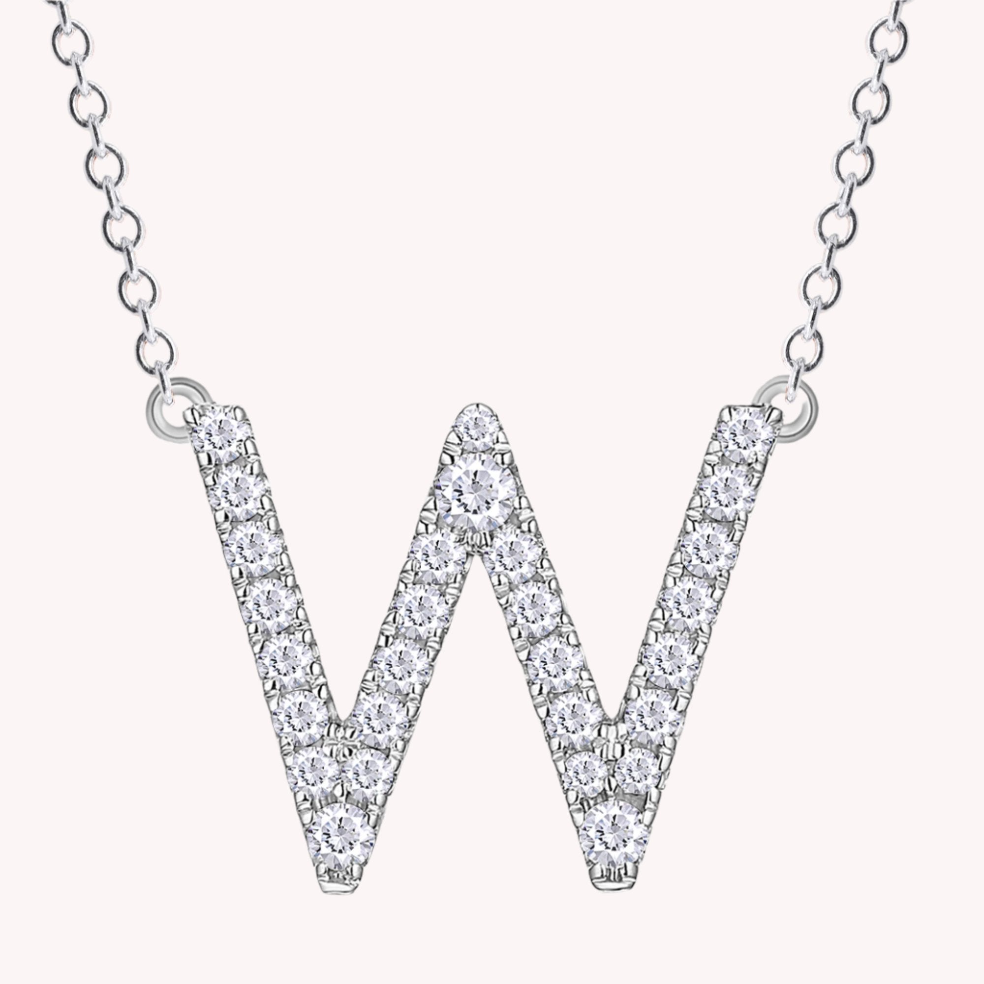 AFFY Moissanite Diamond Alphabet's Letter's Necklaces