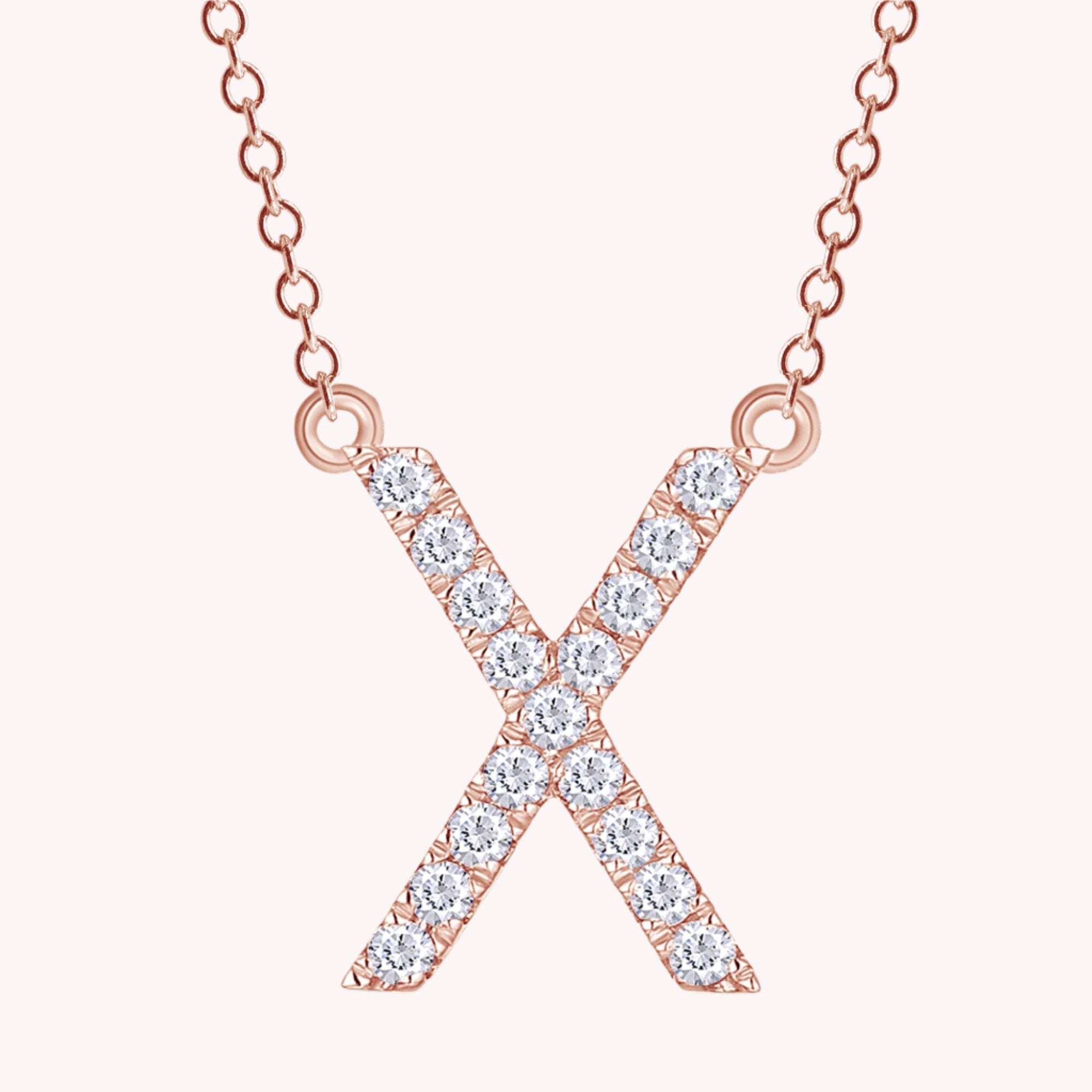 AFFY Moissanite Diamond Alphabet's Letter's Necklaces