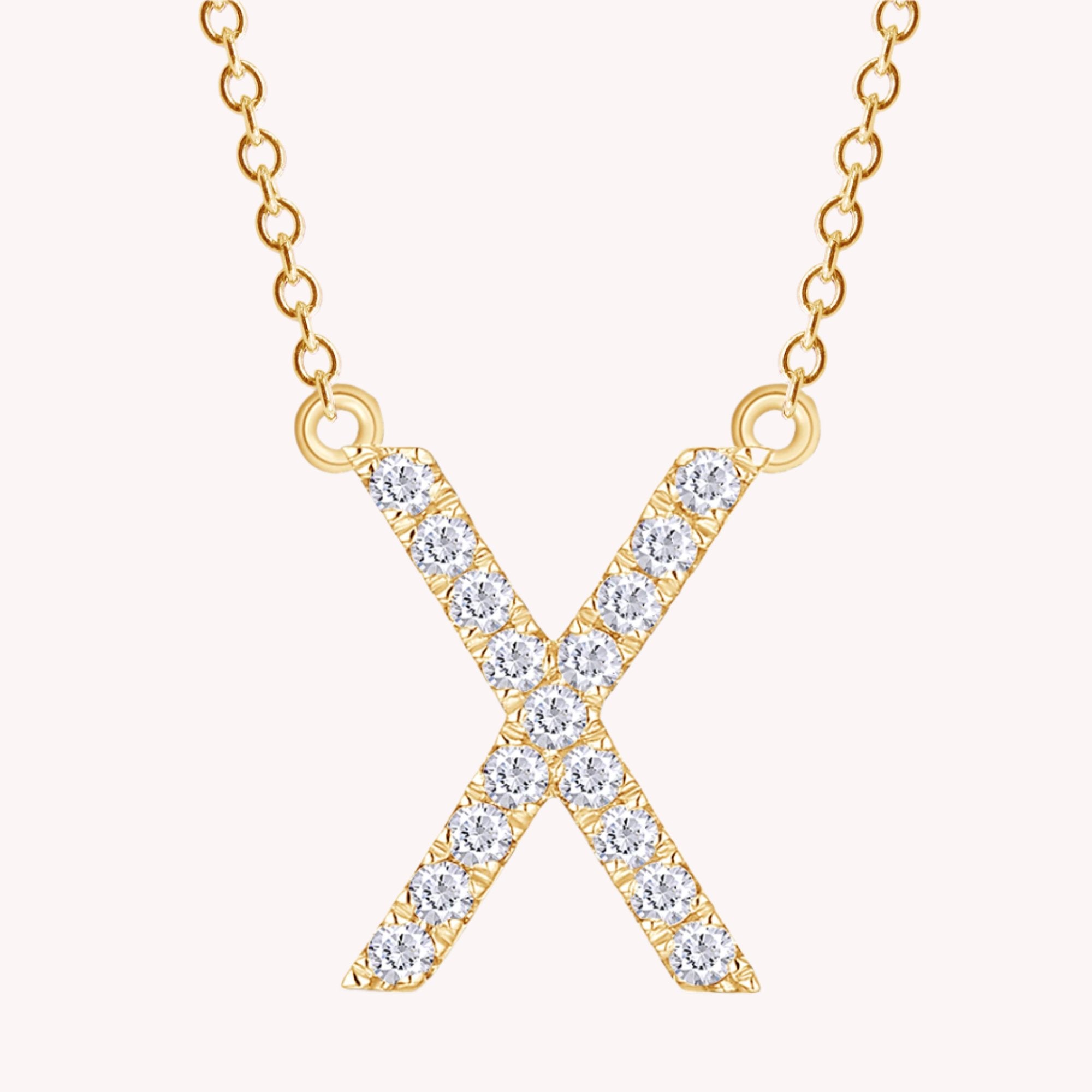 AFFY Moissanite Diamond Alphabet's Letter's Necklaces