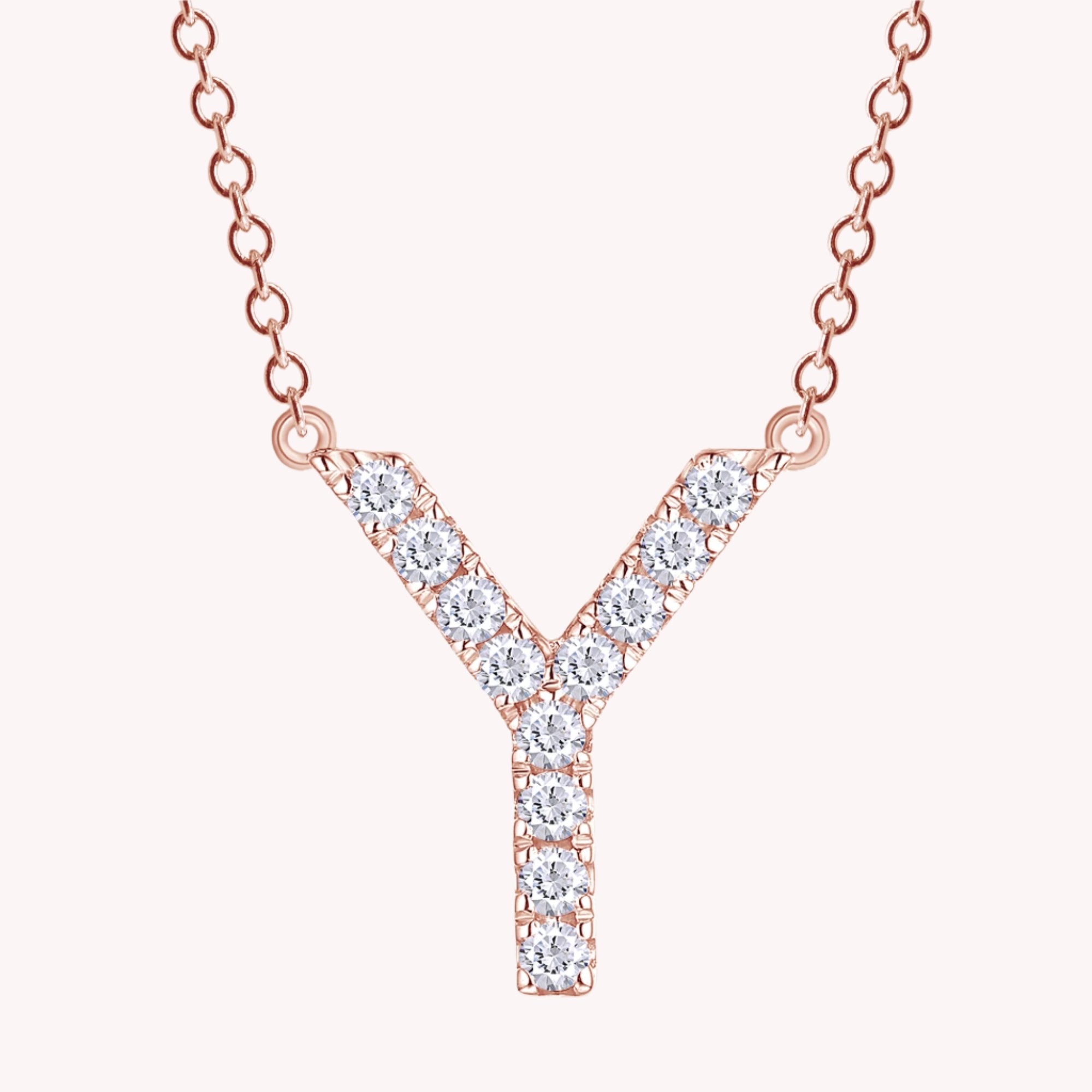 AFFY Moissanite Diamond Alphabet's Letter's Necklaces