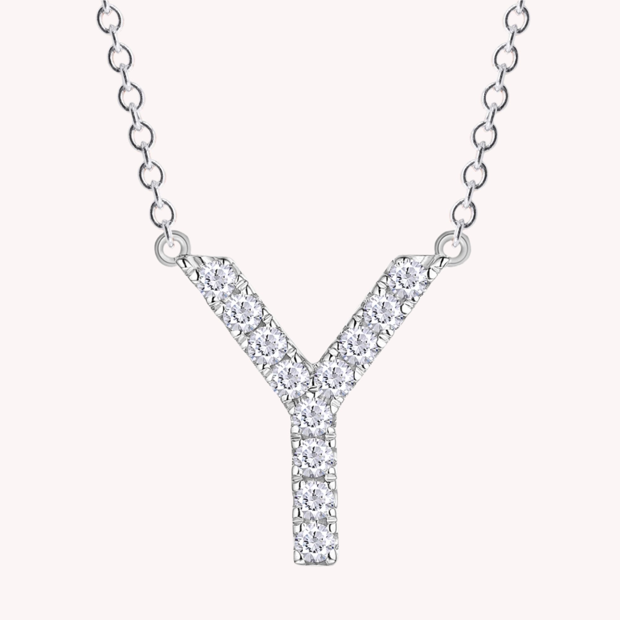 AFFY Moissanite Diamond Alphabet's Letter's Necklaces