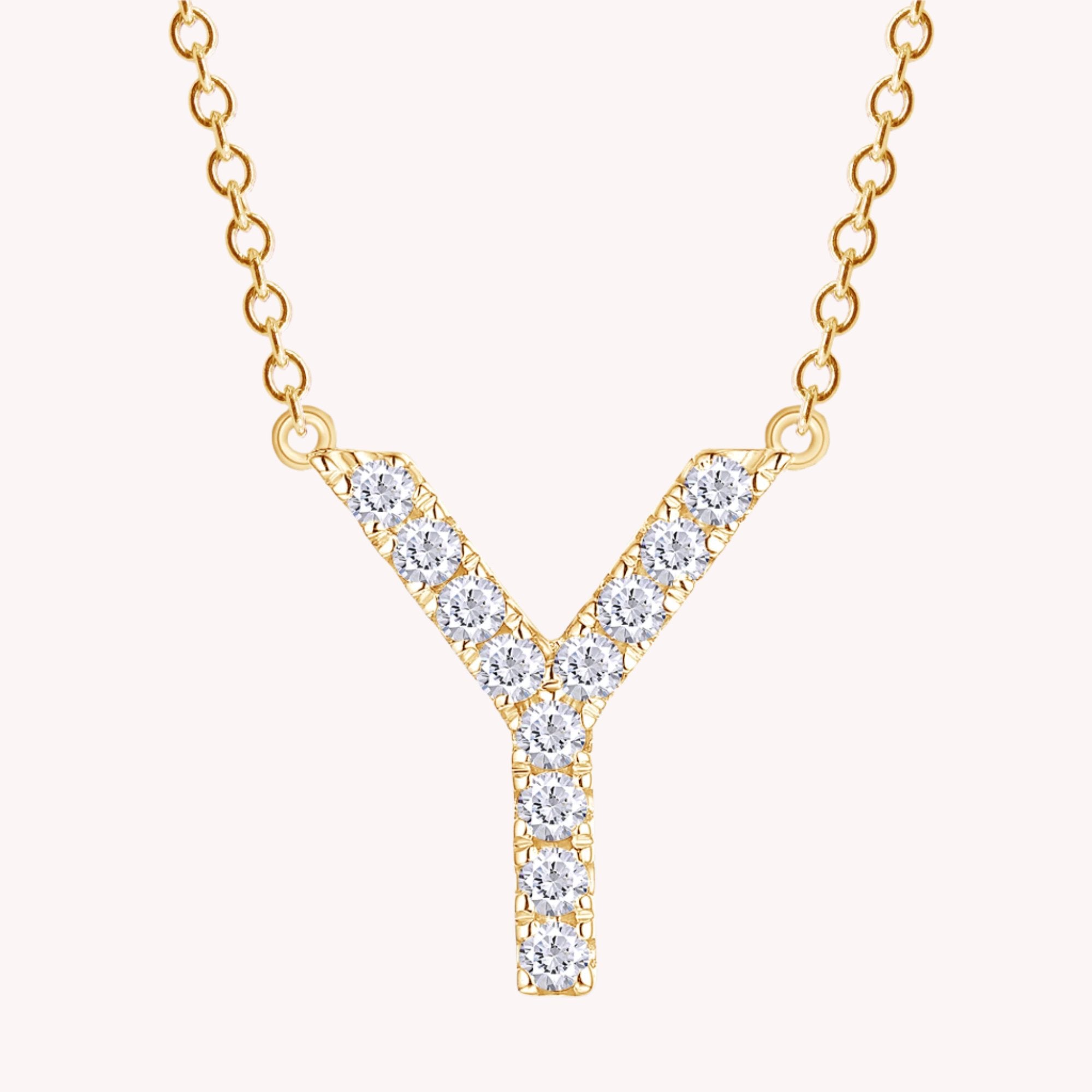 AFFY Moissanite Diamond Alphabet's Letter's Necklaces