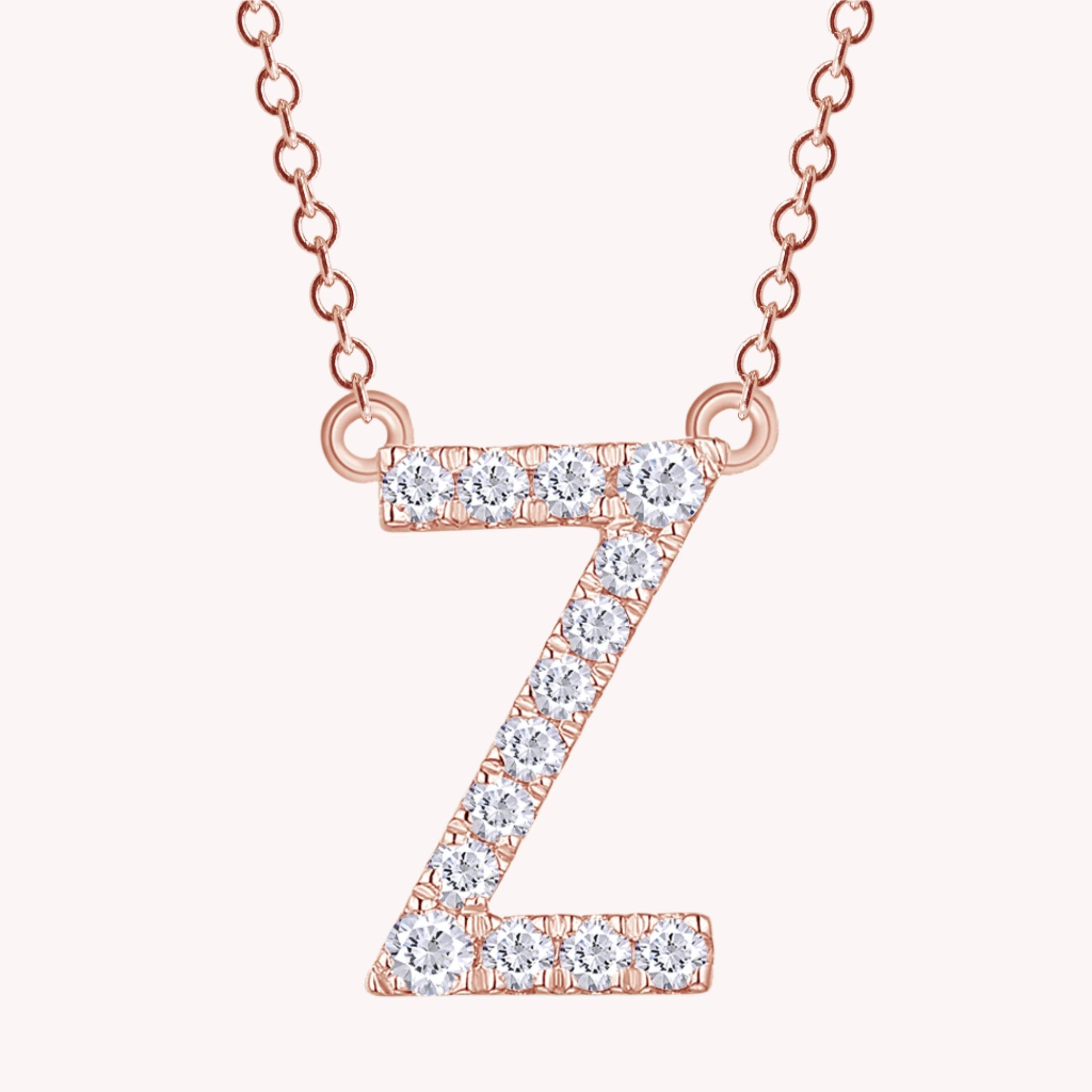 AFFY Moissanite Diamond Alphabet's Letter's Necklaces