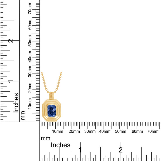 Load image into Gallery viewer, 7X5MM Bezel Set Simulated Blue Sapphire Solitaire Pendant Necklace For Women In 10K &amp;amp; 14K Solid Gold And 925 Sterling Silver
