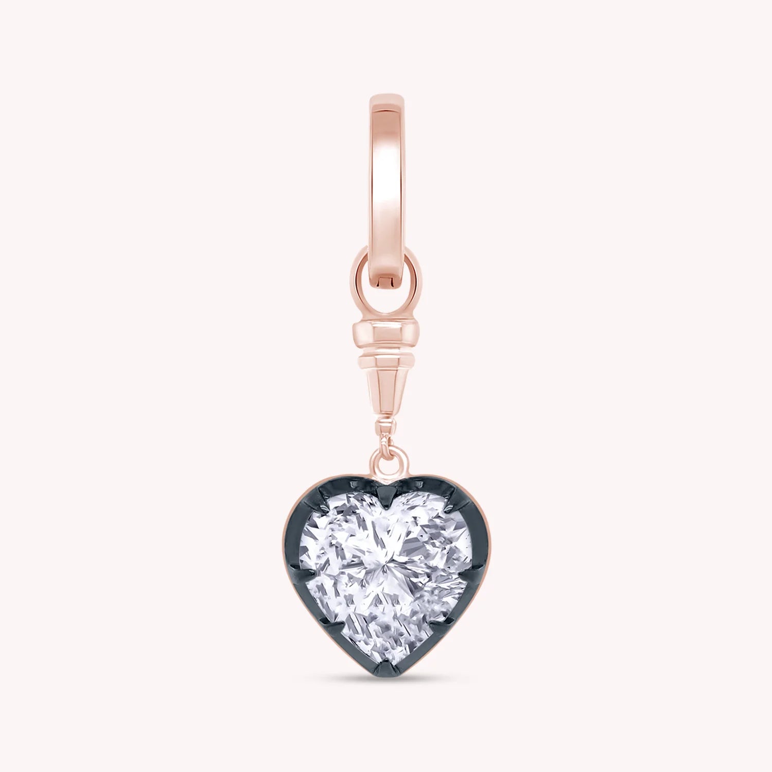 Two Tone Lab Created Moissanite Love Heart Pendant