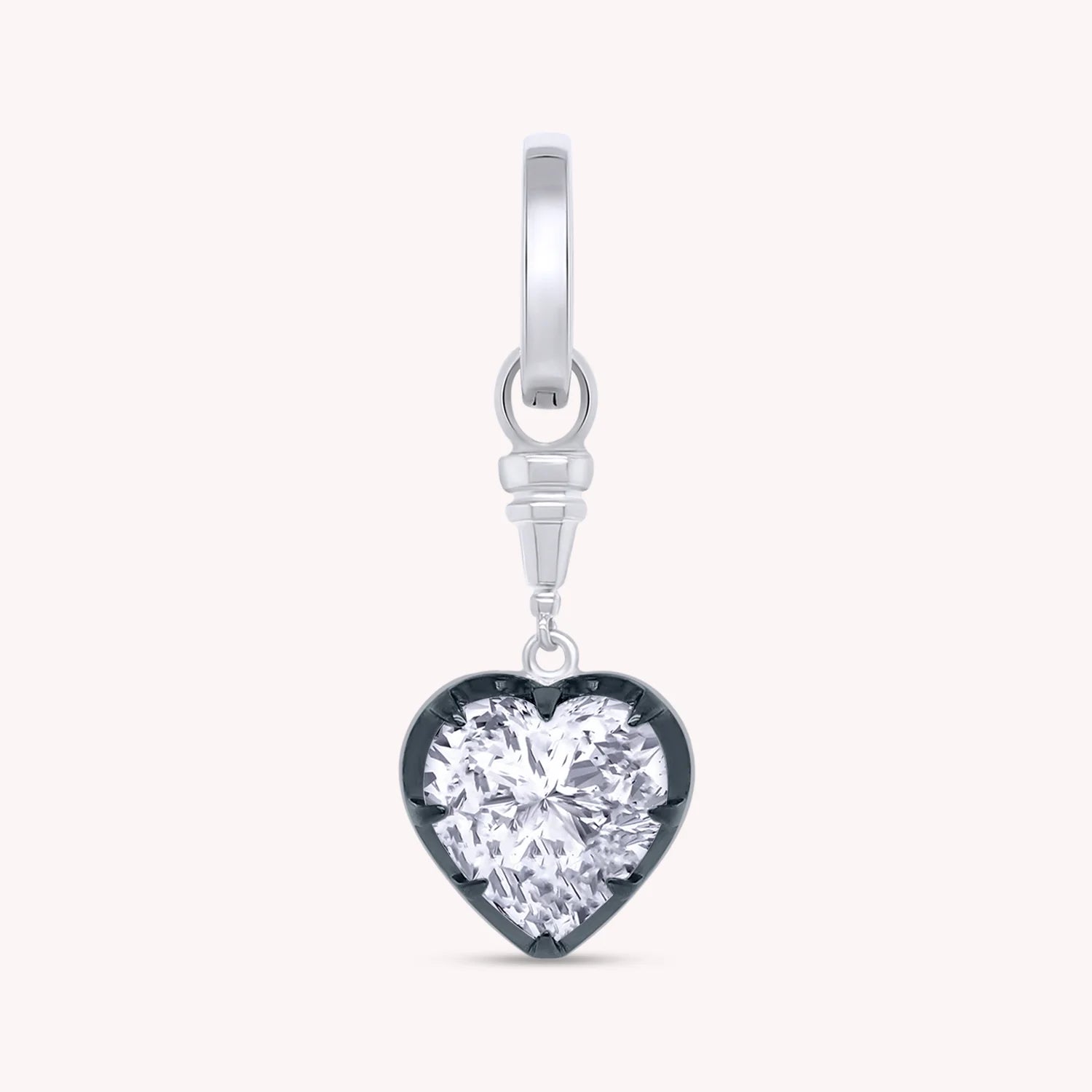 Two Tone Lab Created Moissanite Love Heart Pendant