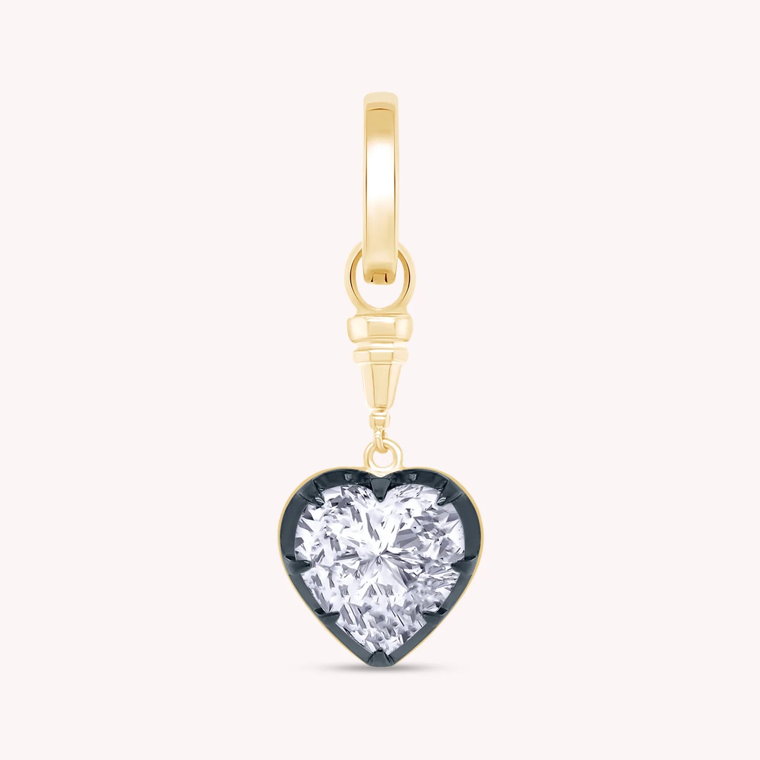 Two Tone Lab Created Moissanite Love Heart Pendant