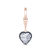 Two Tone Love Heart Pendant 10MM Lab Created Moissanite