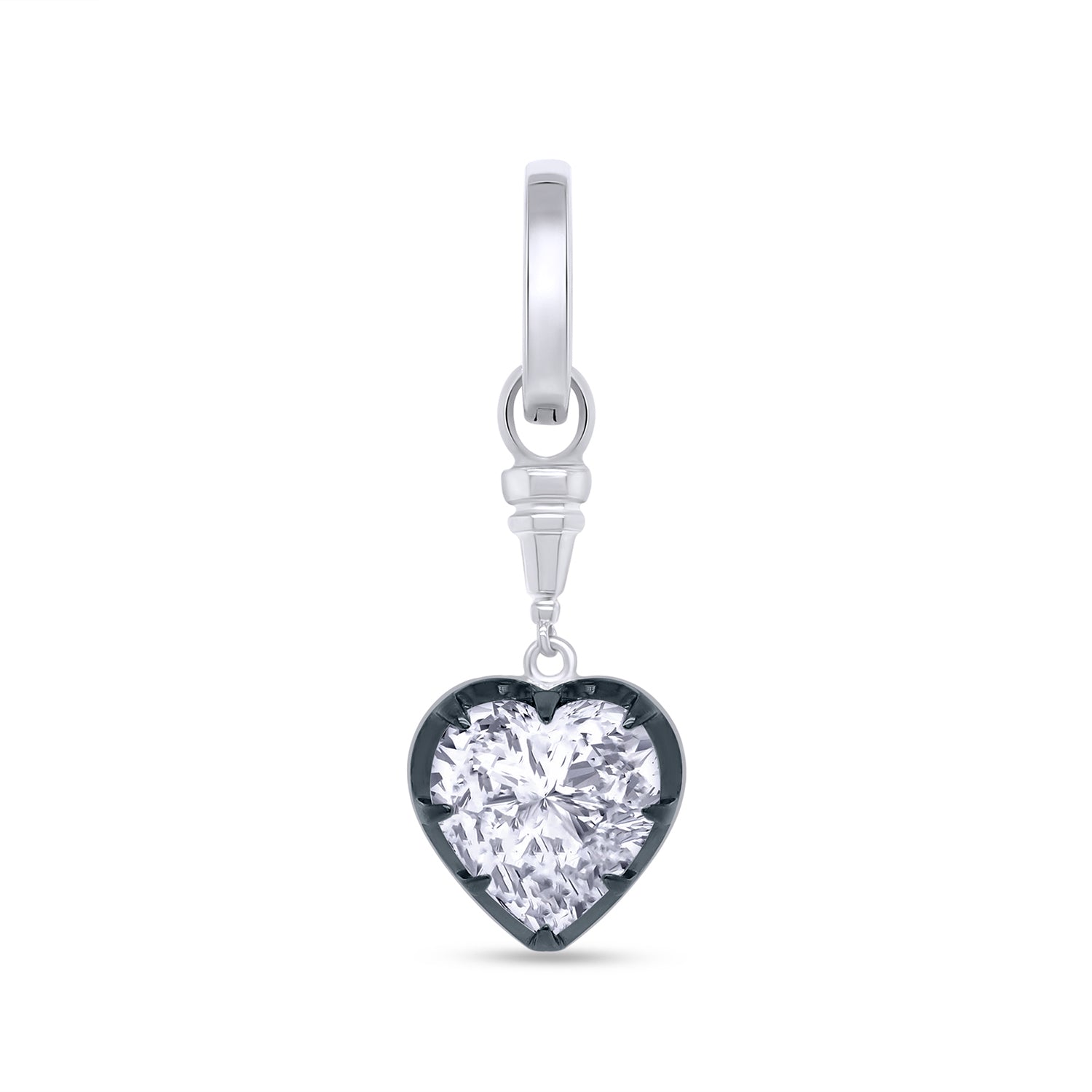 Two Tone Love Heart Pendant 10MM Lab Created Moissanite