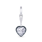 Two Tone Love Heart Pendant 9MM Lab Created Moissanite