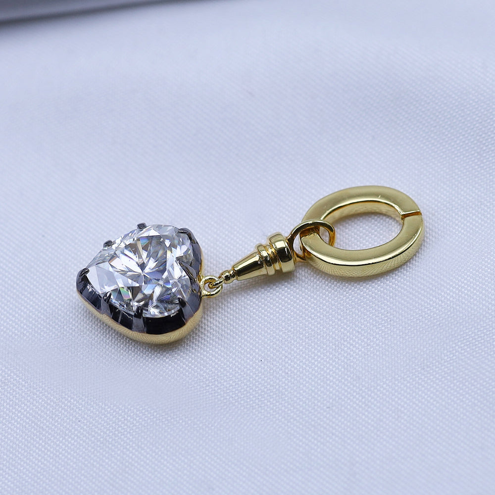 
                      
                        Two Tone Love Heart Pendant, 2.95 Carat 9MM Heart Shape Lab Created Moissanite Diamond In 10K Solid Gold Heart Lover Pendant Valentine Jewelry Wedding Gift
                      
                    