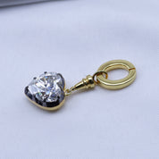 Two Tone Love Heart Pendant 10MM Lab Created Moissanite