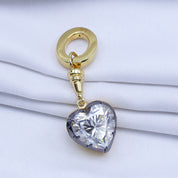 Two Tone Love Heart Pendant 9MM Lab Created Moissanite