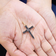 Black & White Lab Created Moissanite Jesus Christ Reversable Pendant