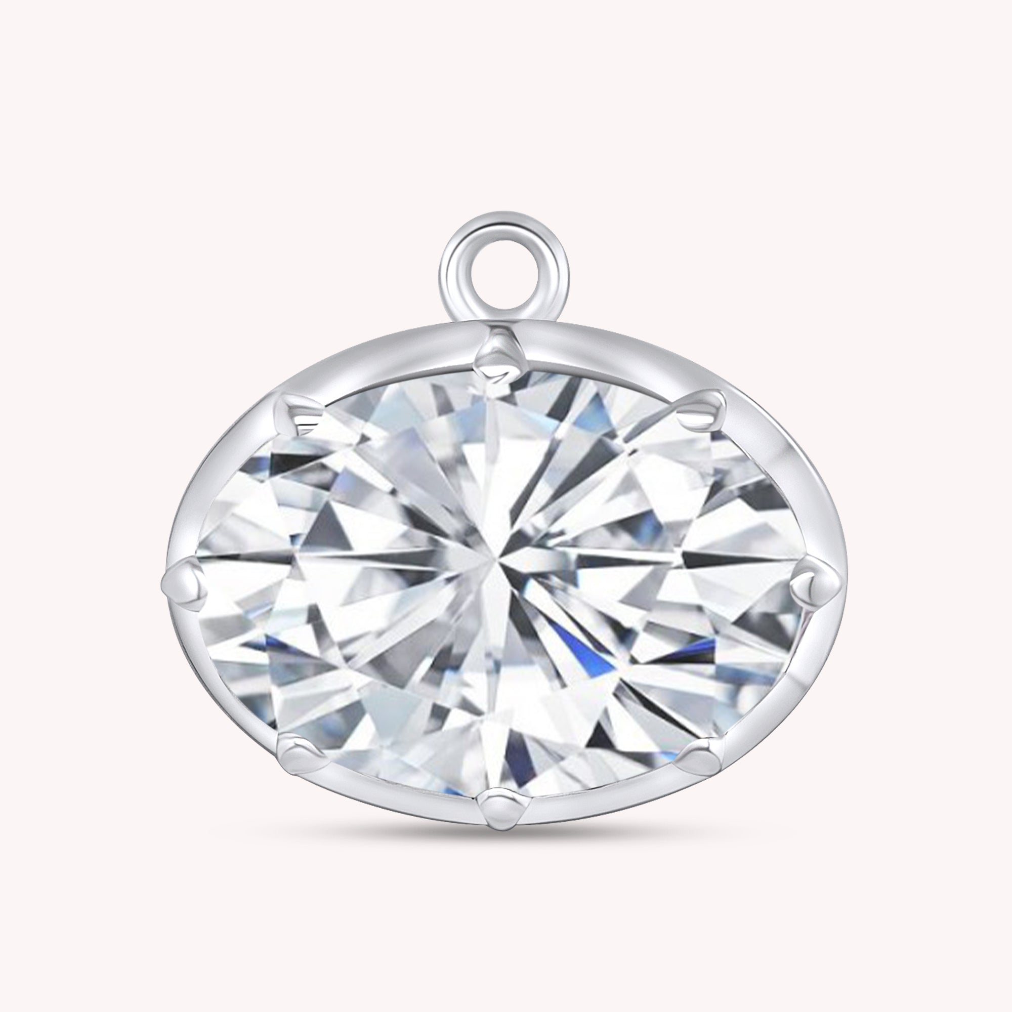 Fancy Shape Moissanite Georgian setting pendants in 925 Sterling Silver