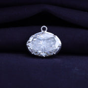 Fancy Shape Moissanite Georgian setting pendants in 925 Sterling Silver