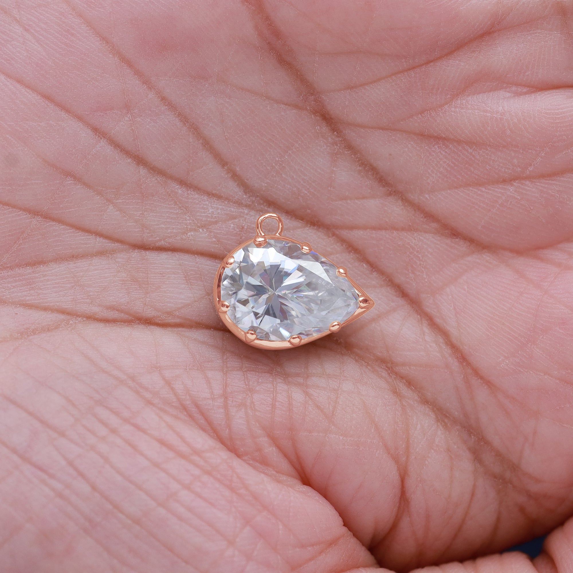 Fancy Shape Moissanite Georgian setting pendants in 925 Sterling Silver