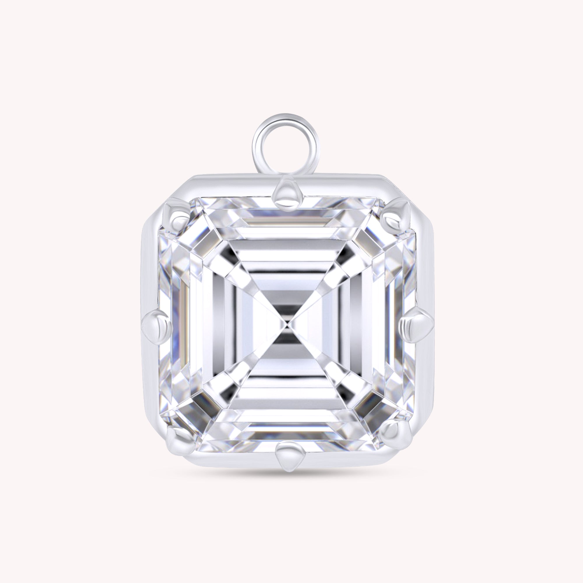 Fancy Shape Moissanite Georgian setting pendants in 925 Sterling Silver