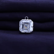 Fancy Shape Moissanite Georgian setting pendants in 925 Sterling Silver
