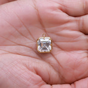 Fancy Shape Moissanite Georgian setting pendants in 925 Sterling Silver