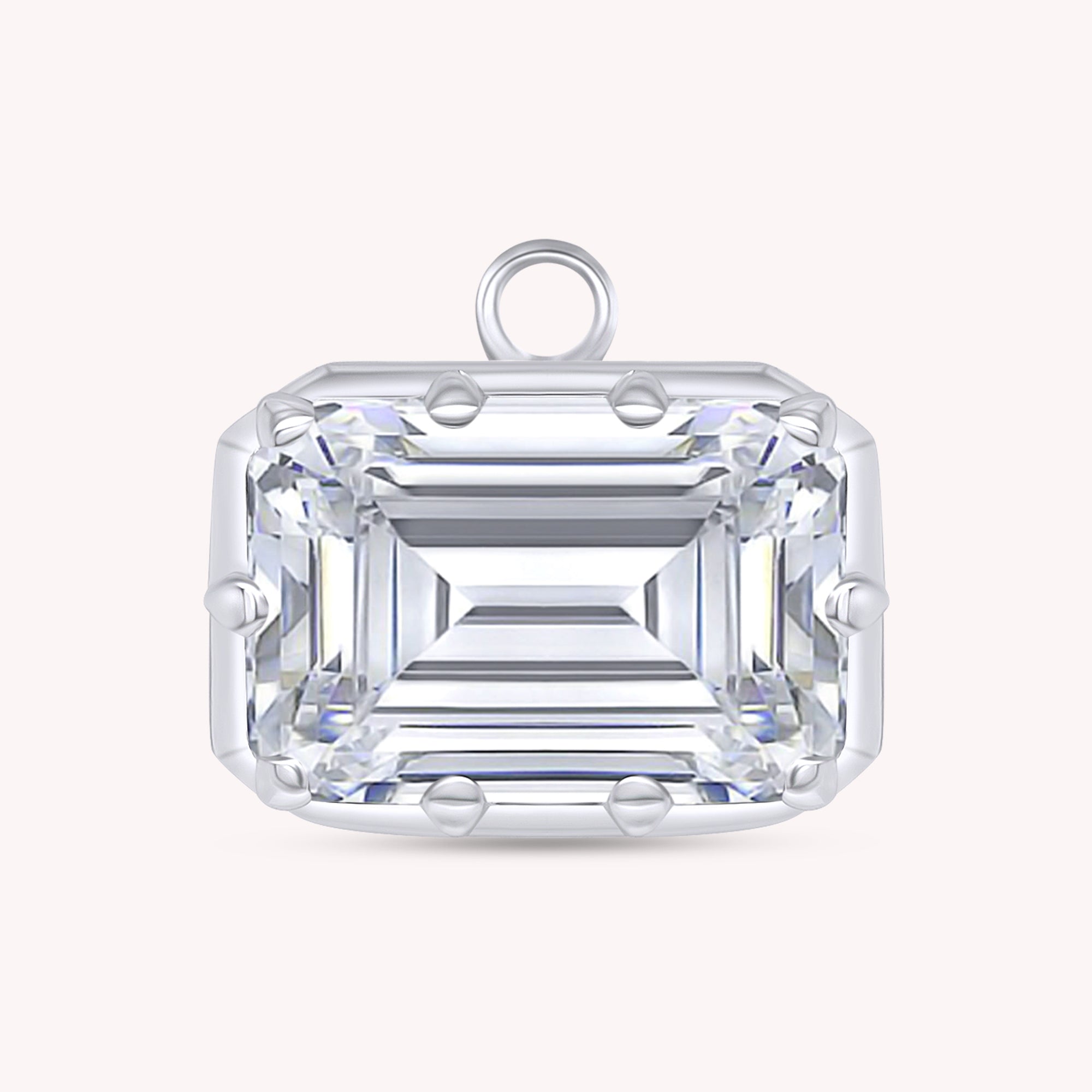 Fancy Shape Moissanite Georgian setting pendants in 925 Sterling Silver