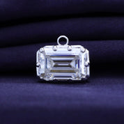 Fancy Shape Moissanite Georgian setting pendants in 925 Sterling Silver