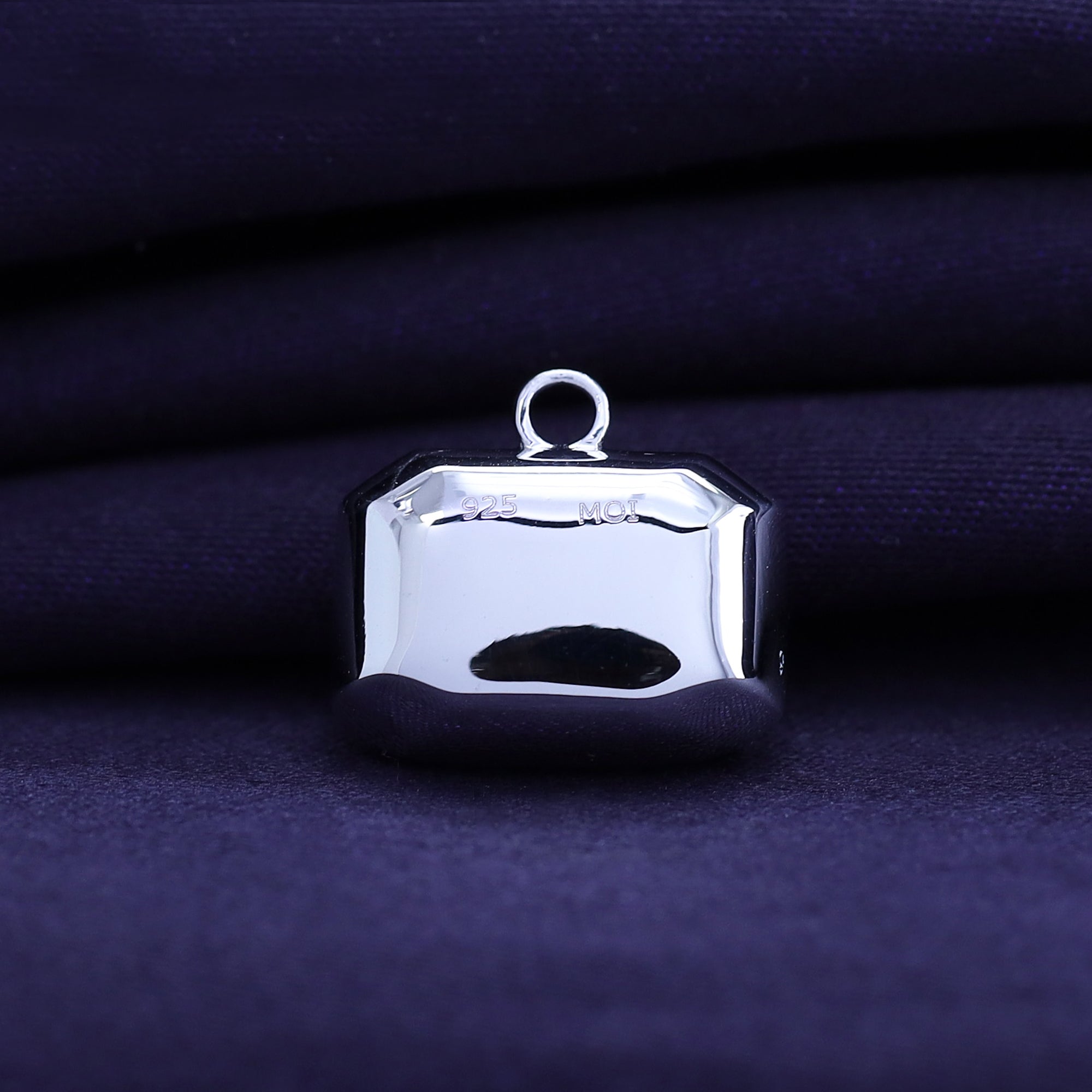 Fancy Shape Moissanite Georgian setting pendants in 925 Sterling Silver