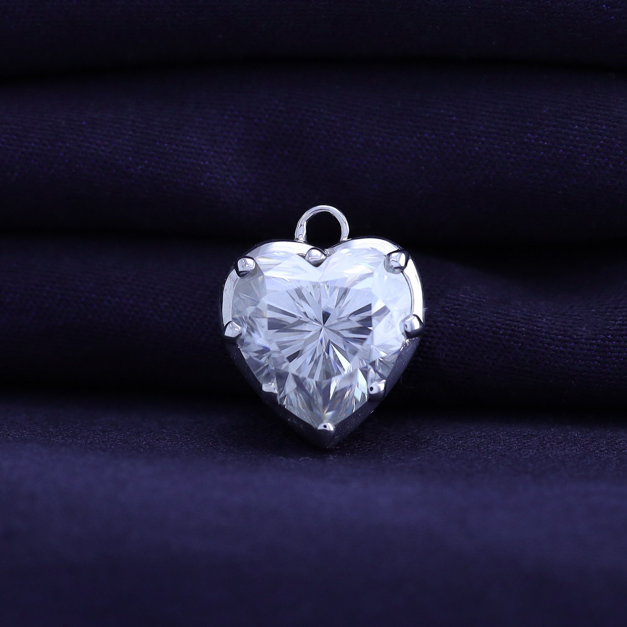 Fancy Shape Moissanite Georgian setting pendants in 925 Sterling Silver