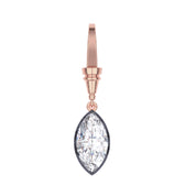 Solitaire Charm Two Tone Pendant Multi Shape 3.00 Carat Lab Created Moissanite