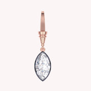 Solitaire Charm Two Tone Pendant Multi Shape 3.00 Carat Lab Created Moissanite