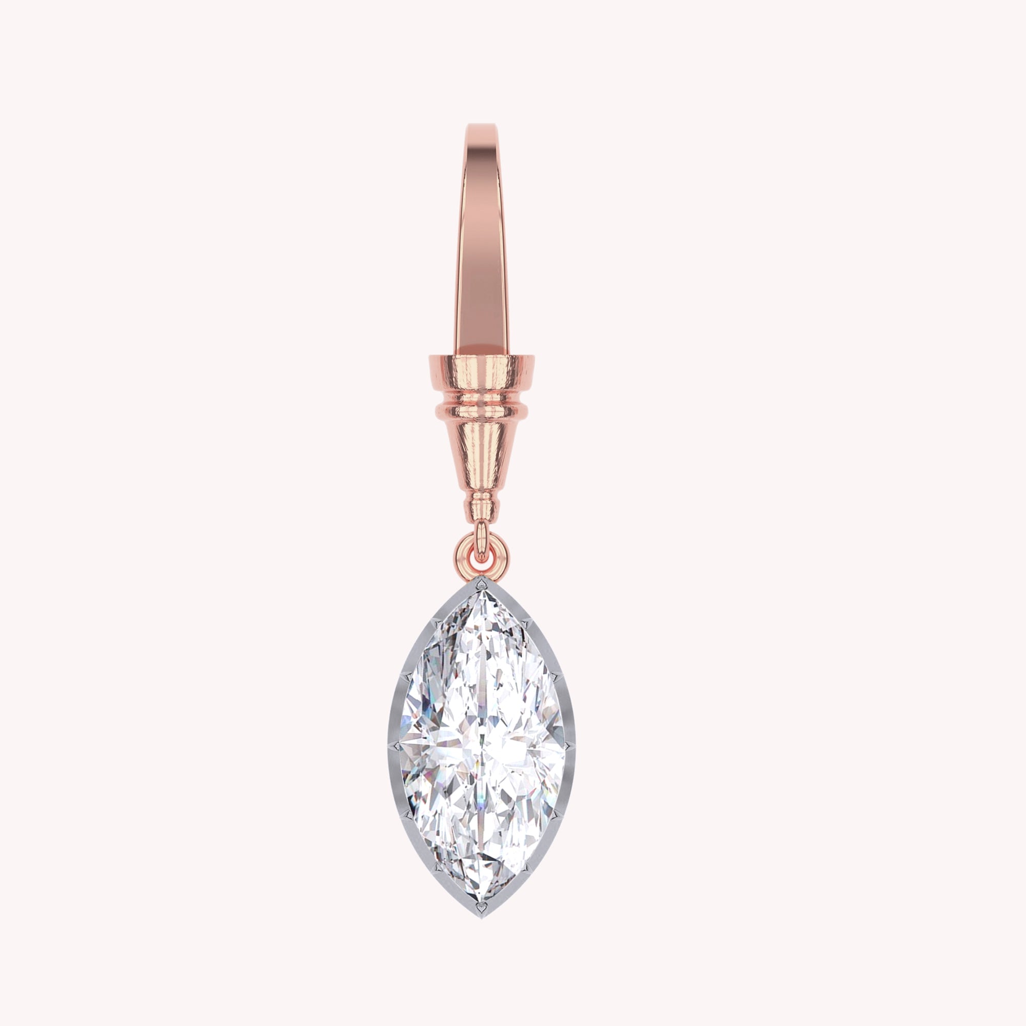 Solitaire Charm Pendant Bracelet Necklace Two Tone Pendant Multi Shape 3.00 Carat Lab Created Moissanite