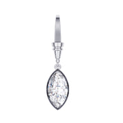 Solitaire Charm Two Tone Pendant Multi Shape 3.00 Carat Lab Created Moissanite