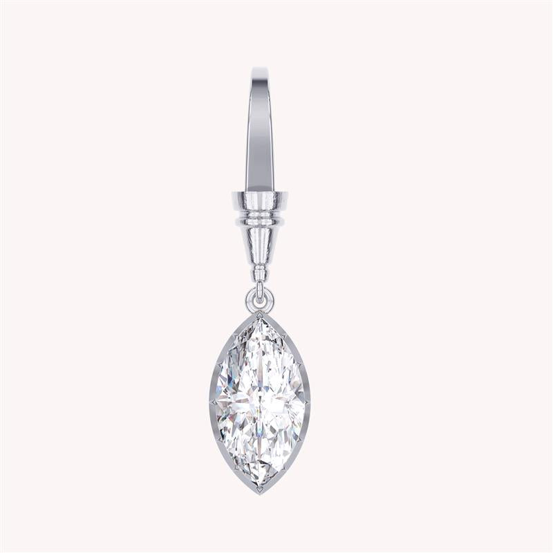 Solitaire Charm Pendant Bracelet Necklace Two Tone Pendant Multi Shape 3.00 Carat Lab Created Moissanite