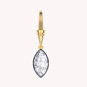 Solitaire Charm Two Tone Pendant Multi Shape 3.00 Carat Lab Created Moissanite