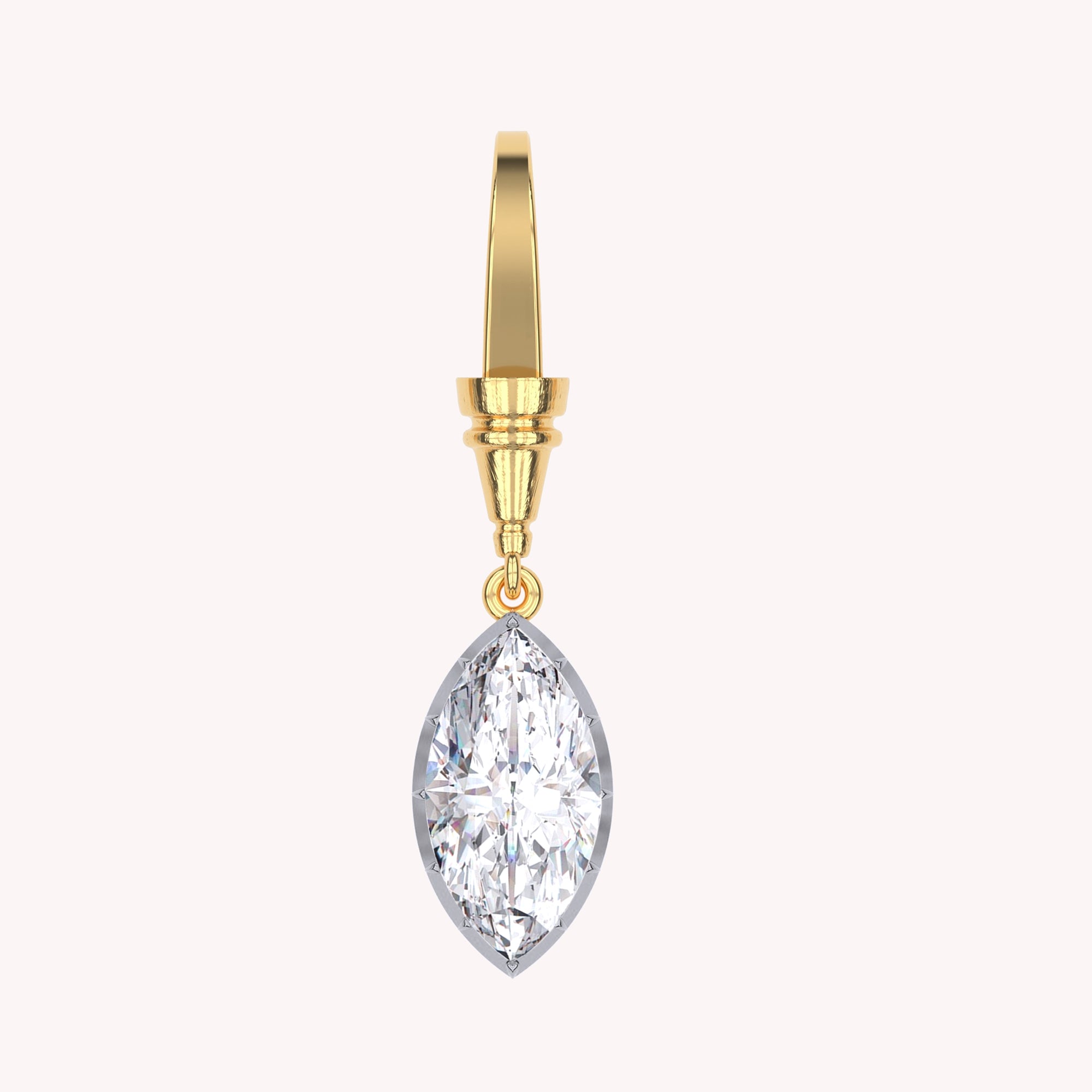 Solitaire Charm Pendant Bracelet Necklace Two Tone Pendant Multi Shape 3.00 Carat Lab Created Moissanite